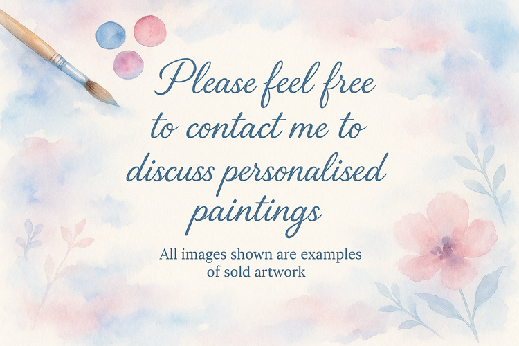 Bespoke Personalised original hand painted watercolour art.