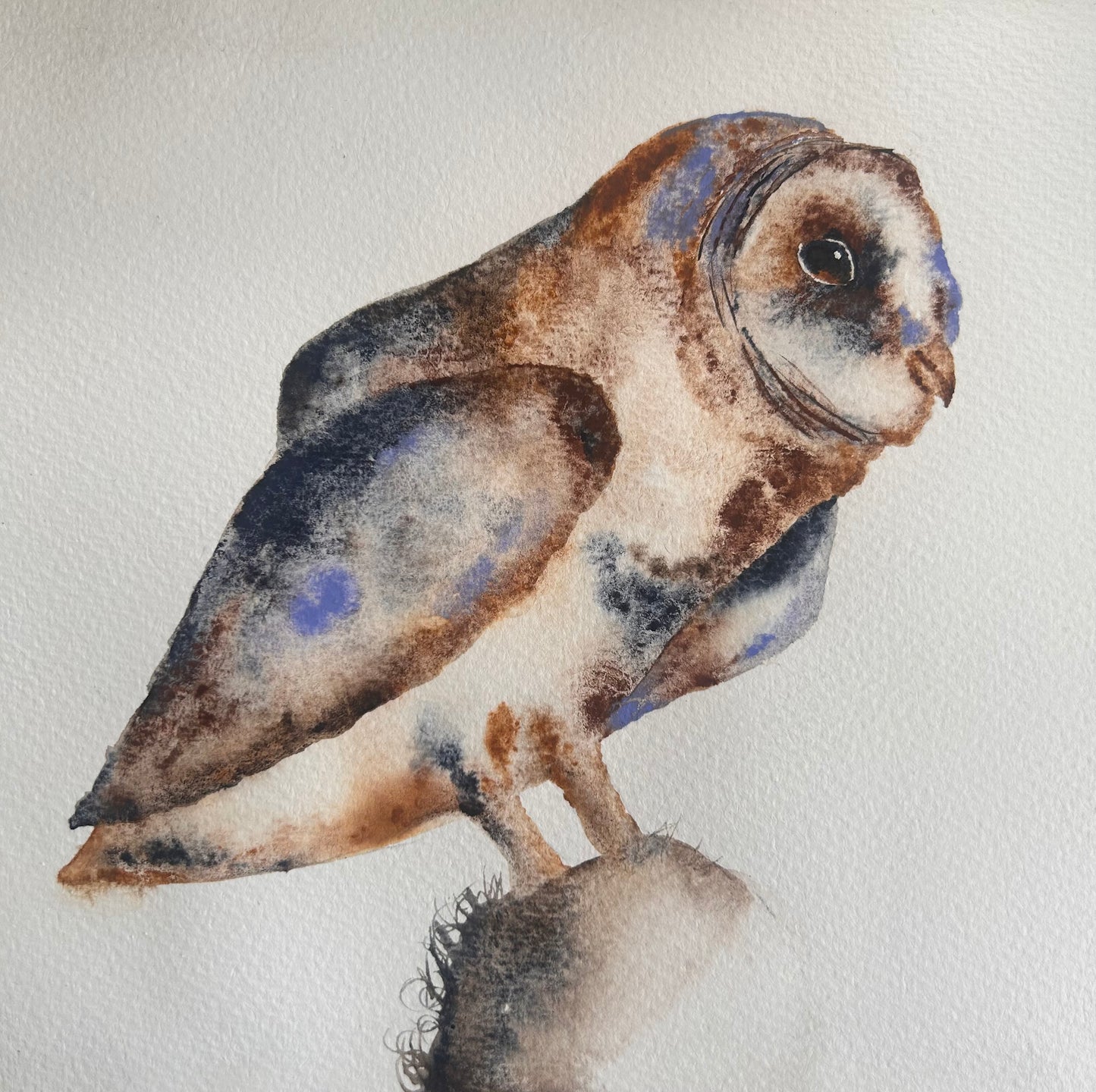 Original Hand Painted Owl watercolour painting