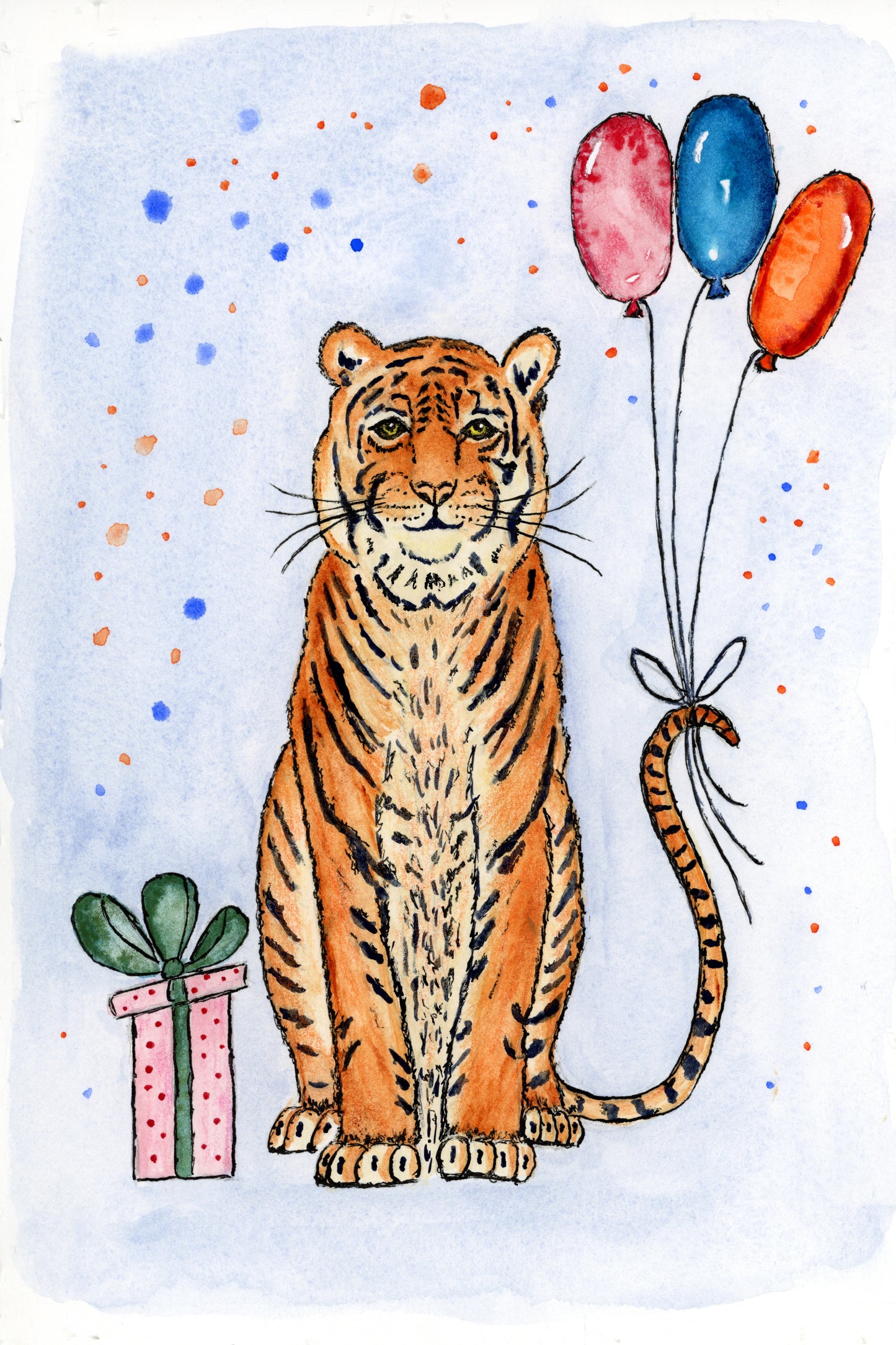 Birthday Tiger greeting card.