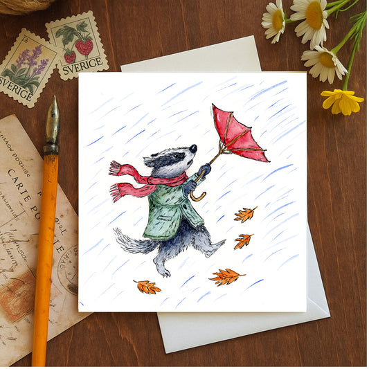 Windy days greeting card