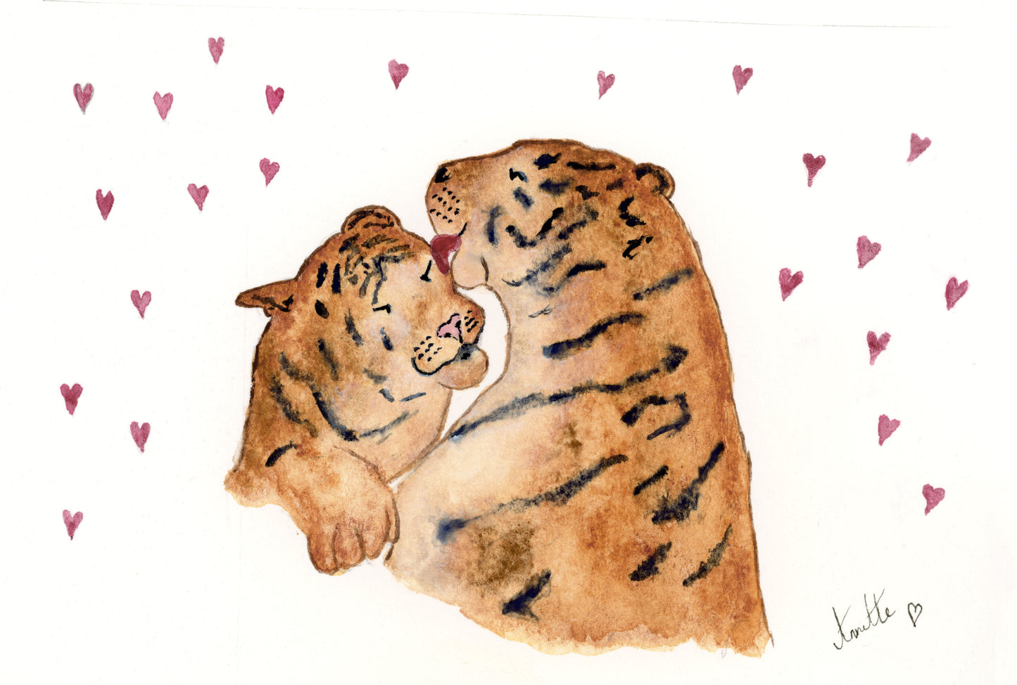 Cute Greeting Card from my original artwork - sloppy kisses