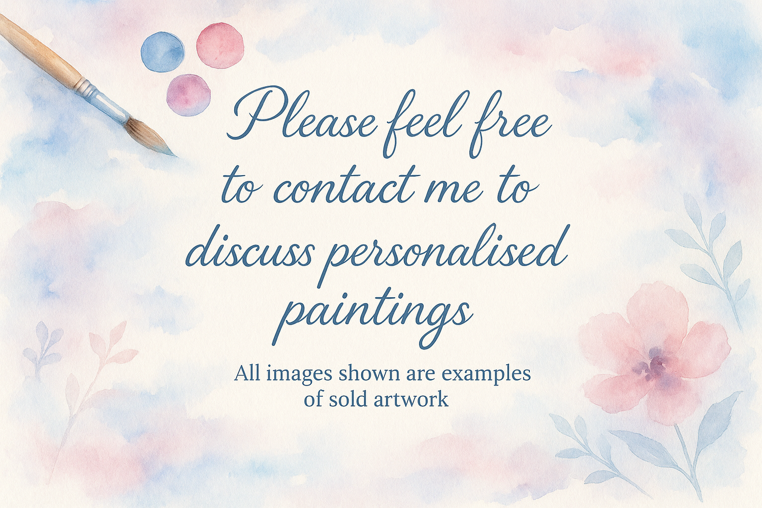 Bespoke Personalised original hand painted watercolour art.