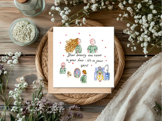 Cute Greeting Card from my original artwork - a sentimental illustration for chemotherapy patients