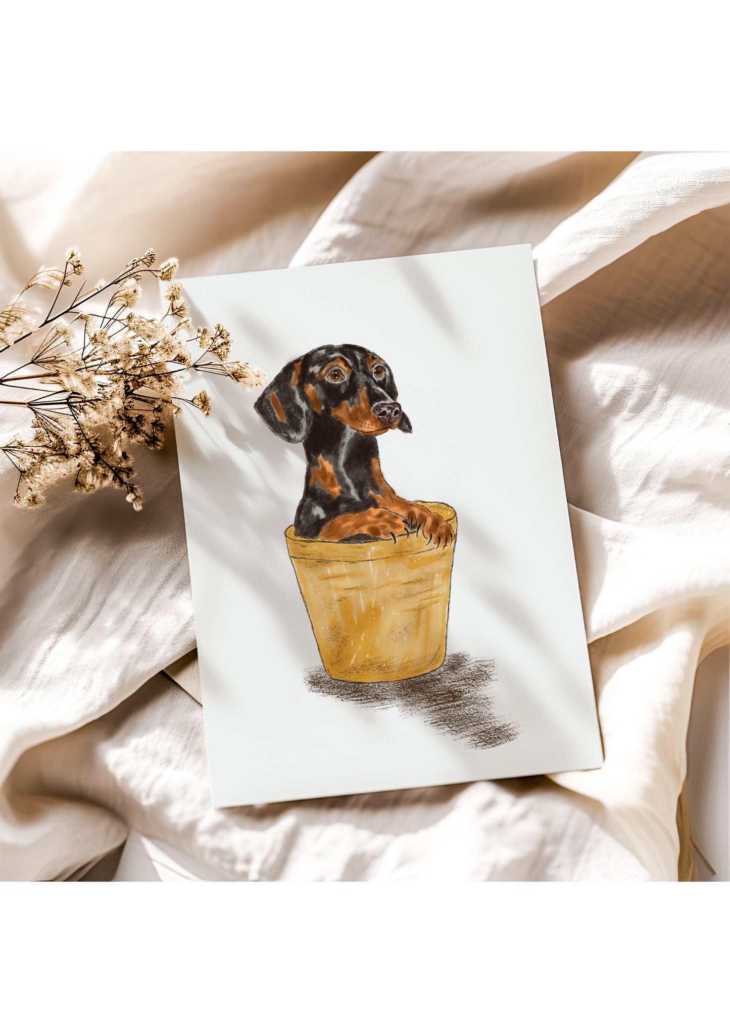 Dachshund hand drawn Ceramic Mug 10oz - UK Artist / Dog Lover Gift