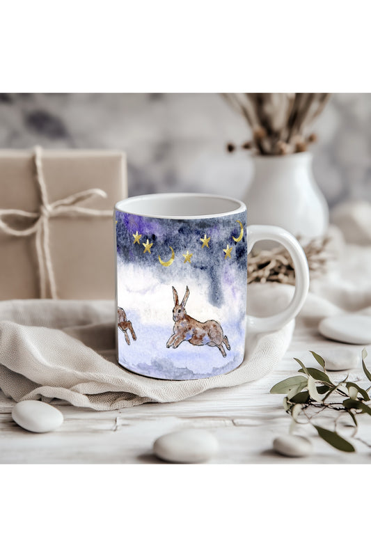Ceramic 10oz mug Hare art