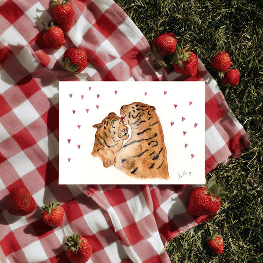 Cute Greeting Card from my original artwork - sloppy kisses