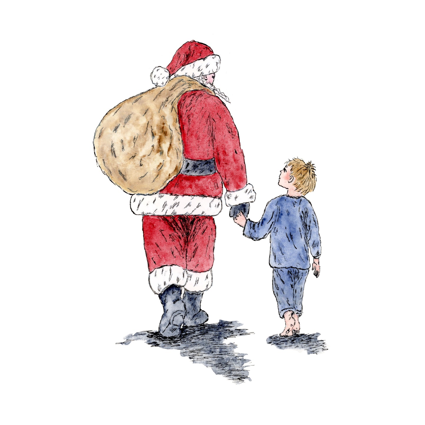 Christmas Watercolour Ceramic Mug - 10oz