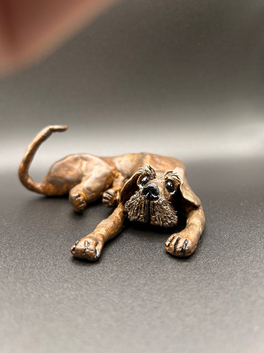 Polymer Clay Dog Sculpture - Handcrafted Pointer Dog - Original Art