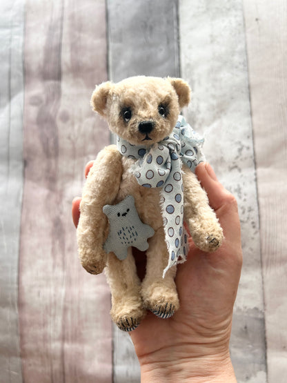 Handmade White Mohair Artist Bear 18cm