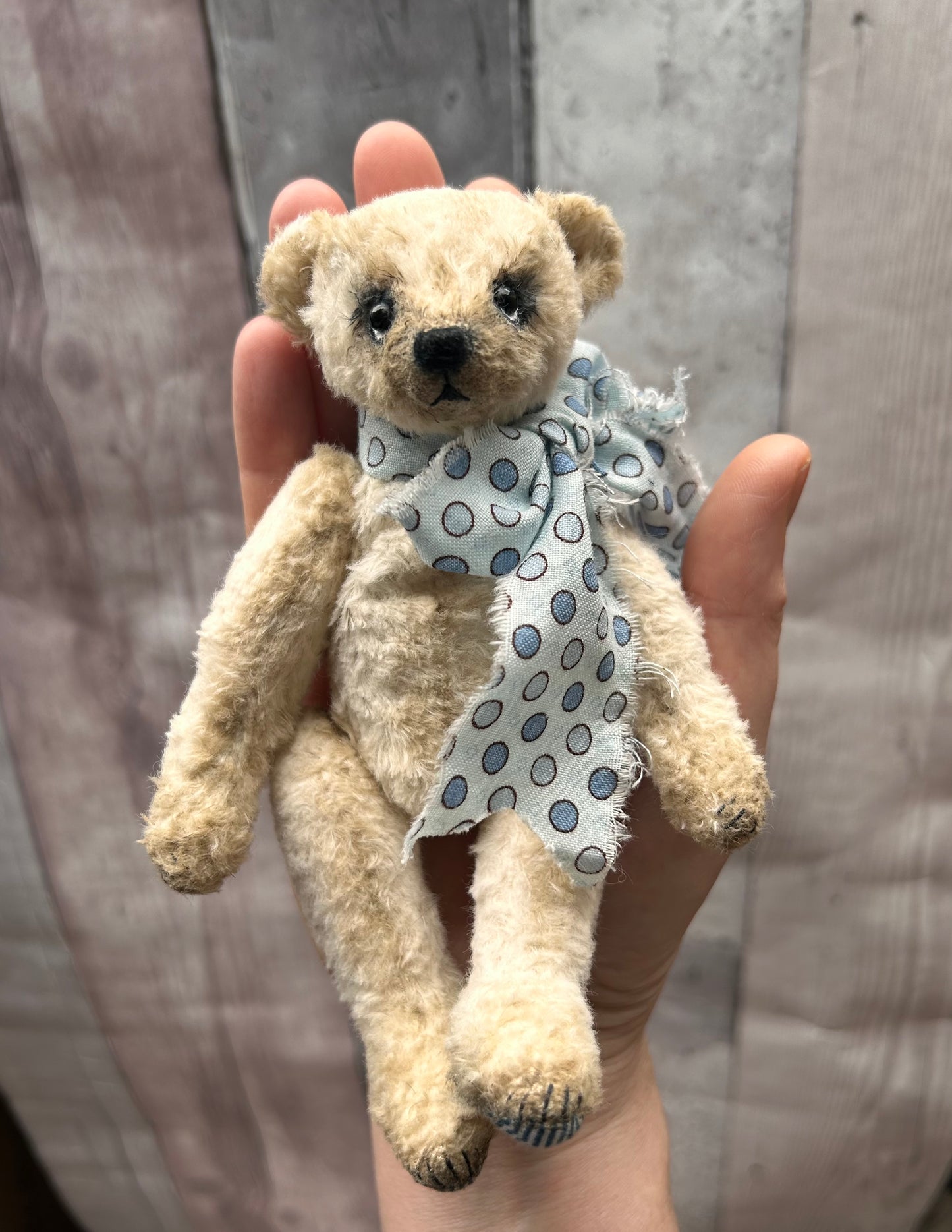 Handmade White Mohair Artist Bear 18cm