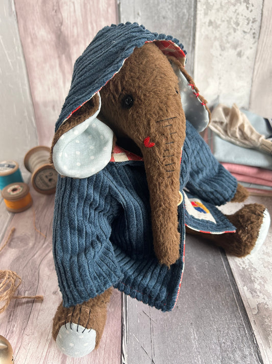 Henri - Handmade Brown Mohair Artist Bear / Elephant  30cm