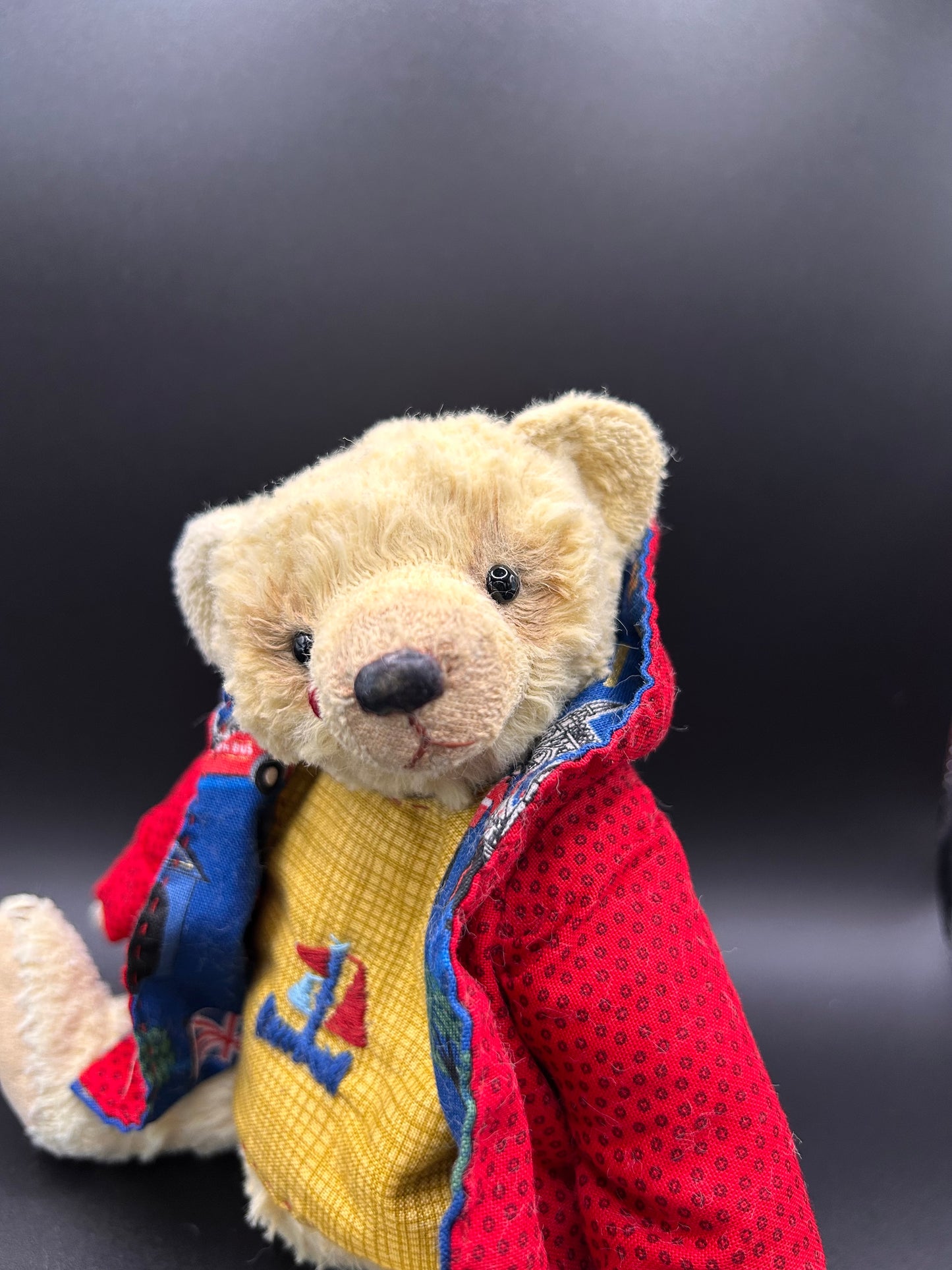 Handmade lemon Mohair Artist Bear 21cm one of a kind OOAK