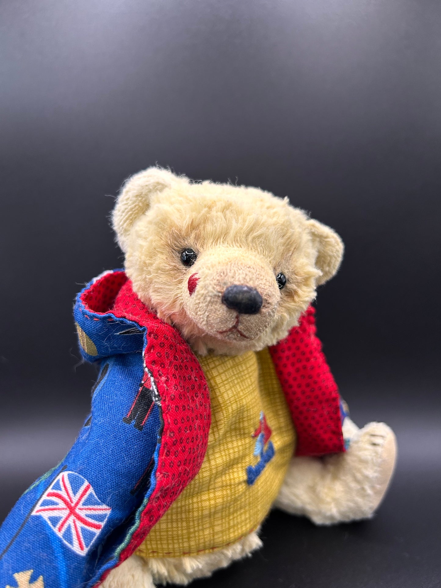 Handmade lemon Mohair Artist Bear 21cm one of a kind OOAK
