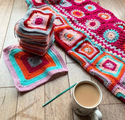 Granny Square Blanket Crochet Pattern - PDF Digital Download