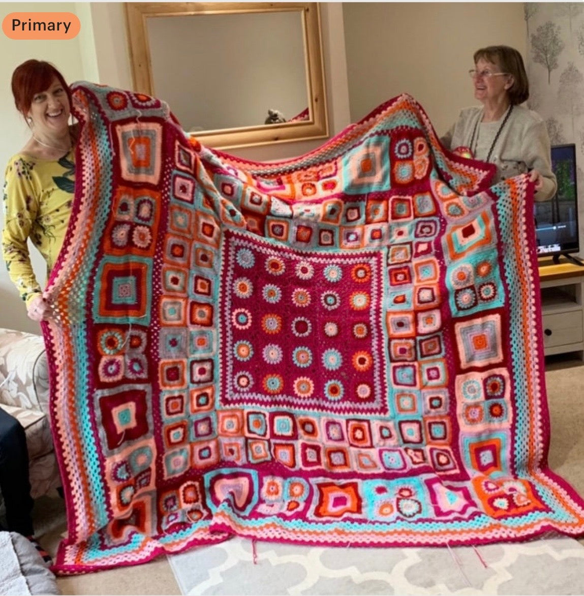 Granny Square Blanket Crochet Pattern - PDF Digital Download