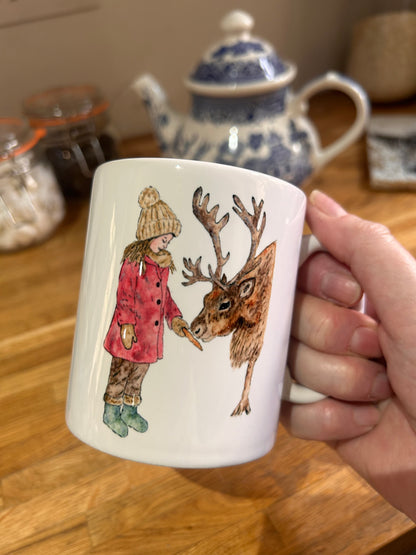 Christmas Watercolour Ceramic Mug - 10oz