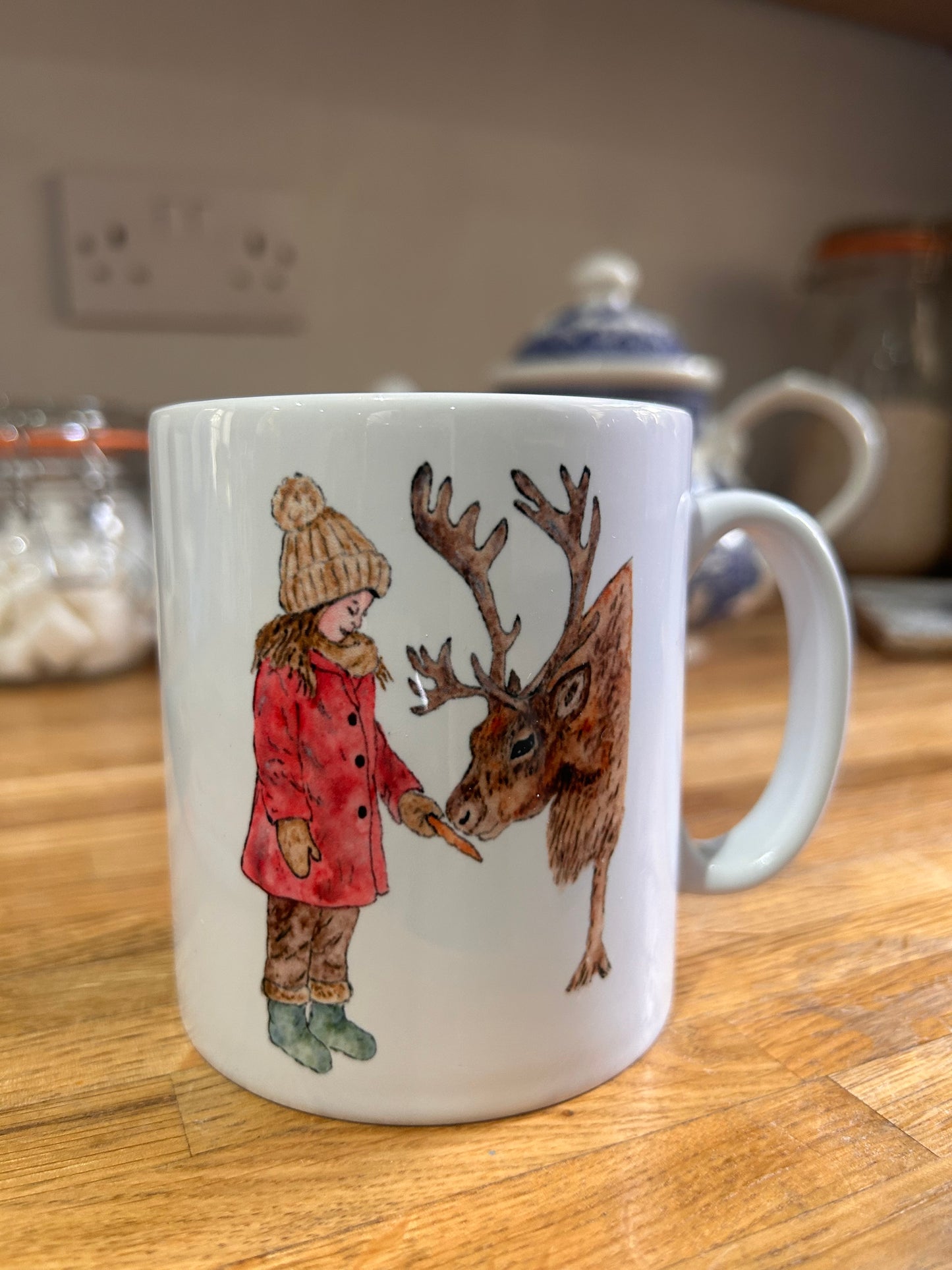 Christmas Watercolour Ceramic Mug - 10oz