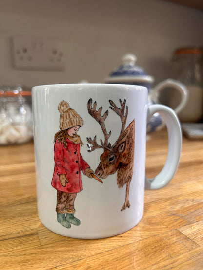 Christmas Watercolour Ceramic Mug - 10oz