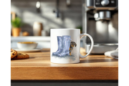 Dachshund hand drawn Ceramic Mug 10oz - UK Artist / Dog Lover Gift