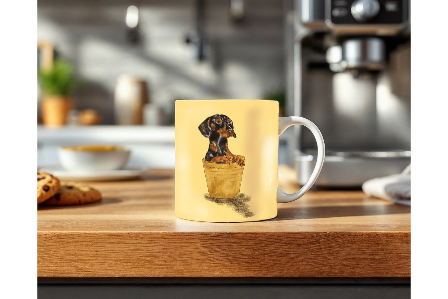 Dachshund hand drawn Ceramic Mug 10oz - UK Artist / Dog Lover Gift