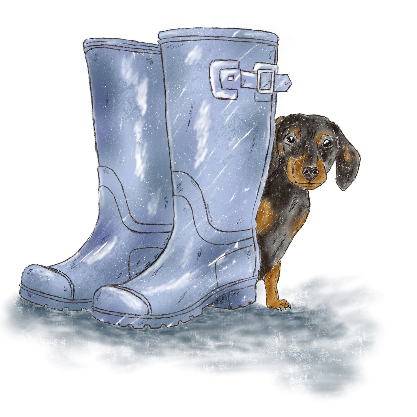 Dachshund hand drawn Ceramic Mug 10oz - UK Artist / Dog Lover Gift