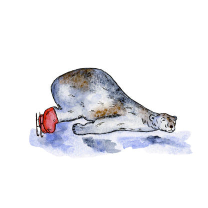 Christmas Watercolour Greeting Card - Polar Bear - Original Art