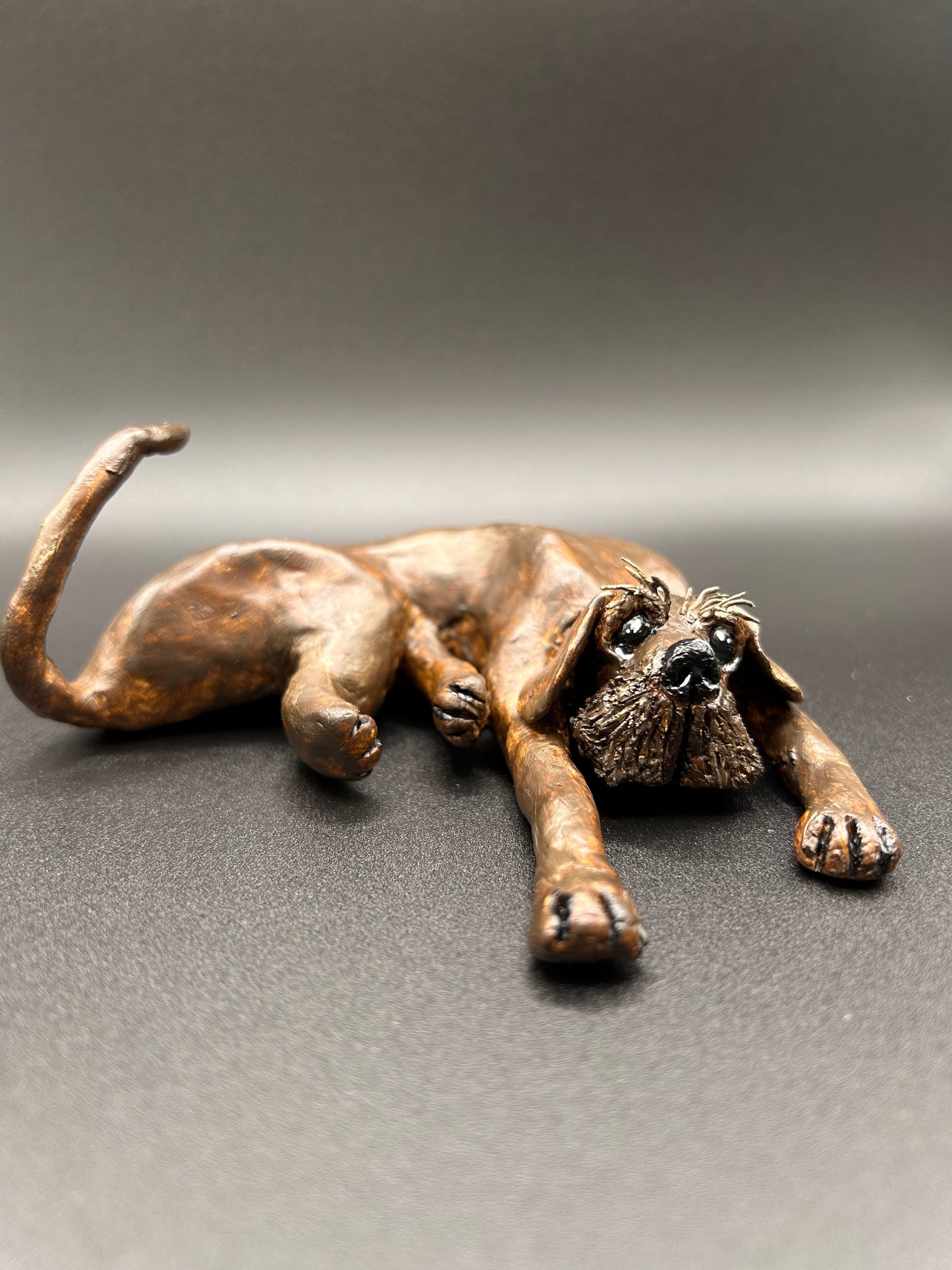 Polymer Clay Dog Sculpture - Handcrafted Pointer Dog - Original Art