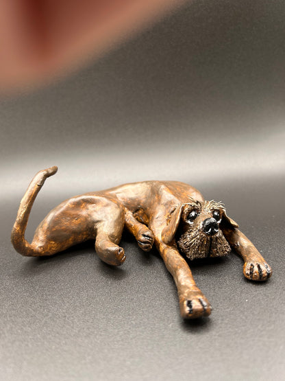 Polymer Clay Dog Sculpture - Handcrafted Pointer Dog - Original Art